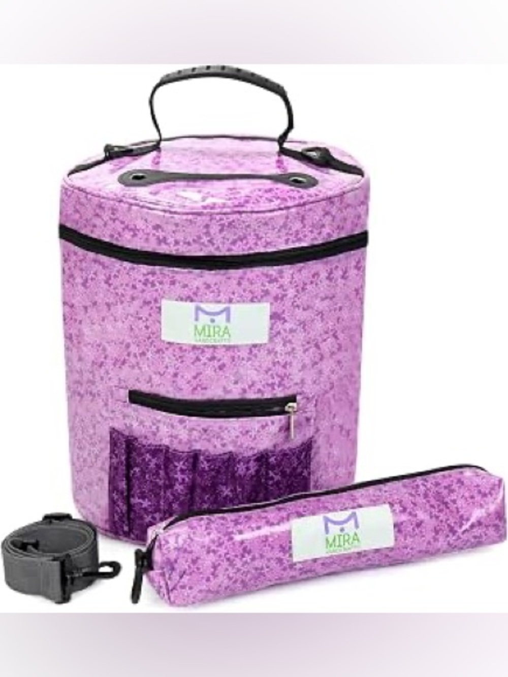 Mira Handcrafts Pink Patterned Knitting Bag Yarn Storage Crochet Tote
